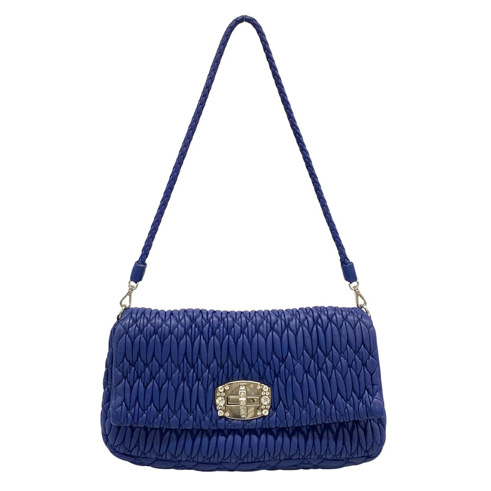 Miumiu Purple Blue Leather Shoulder Bag #363125M88B